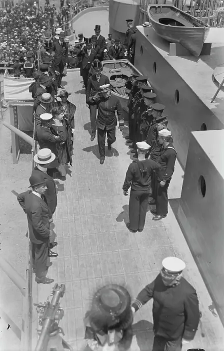 Framed Print : Mayor Mitchel boarding U.S.S. Recruit, 30 May 1917. Creator: Bain News Service Framed Print : Mayor Mitchel boarding U.S.S. Recruit, 30 May 1917. Creator: Bain News Service