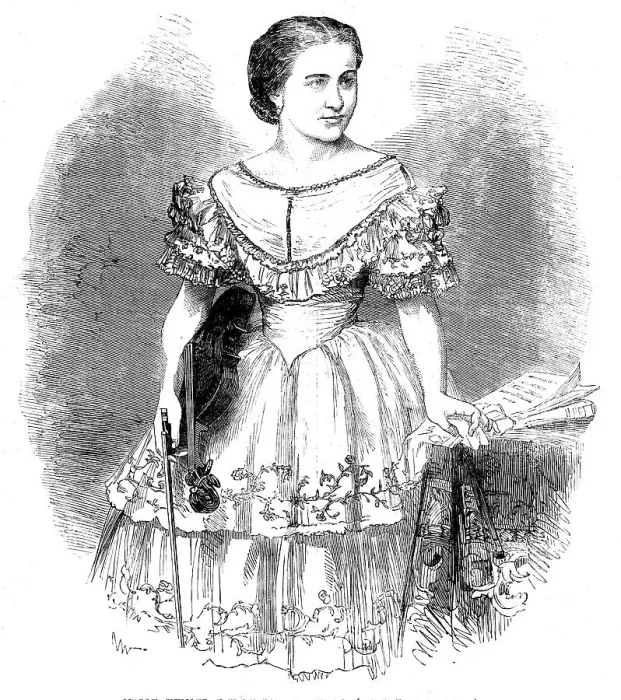 Framed Print : Mdlle. Humler, the Swedish Violinist, 1858. Creator: Unknown Framed Print : Mdlle. Humler, the Swedish Violinist, 1858. Creator: Unknown