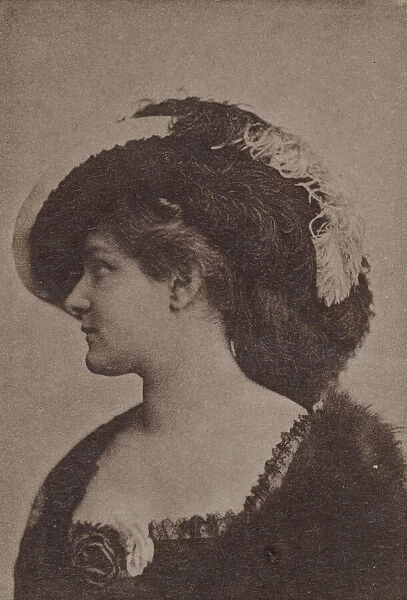Mdme. de Bebian, from the Actresses series (N67) promoting Virginia Brights Cigarettes