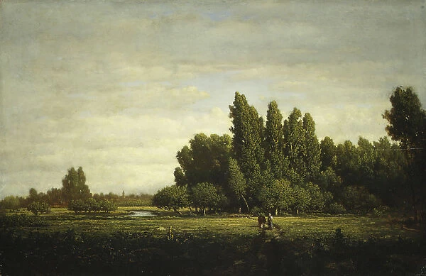 A Meadow Bordered by Trees, ca. 1845. Creator: Theodore Rousseau