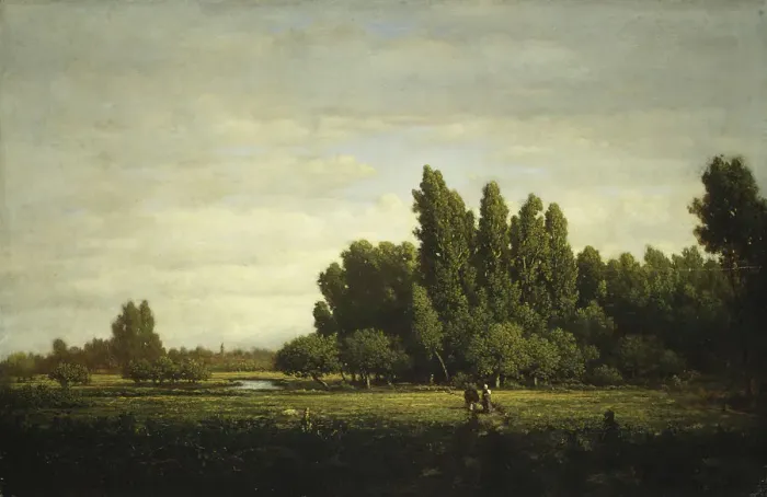 Framed Print : A Meadow Bordered by Trees, ca. 1845. Creator: Theodore Rousseau Framed Print : A Meadow Bordered by Trees, ca. 1845. Creator: Theodore Rousseau