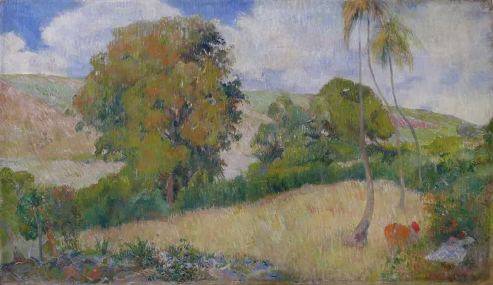 Framed Print : Meadow on Martinique, 1887. Creator: Gauguin, Paul Eugene Henri (1848-1903)