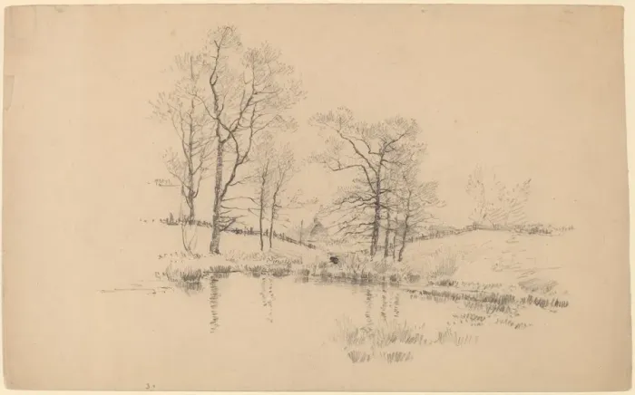 Framed Print : Meadow Pond, New York. Creator: Charles Frederick William Mielatz Framed Print : Meadow Pond, New York. Creator: Charles Frederick William Mielatz