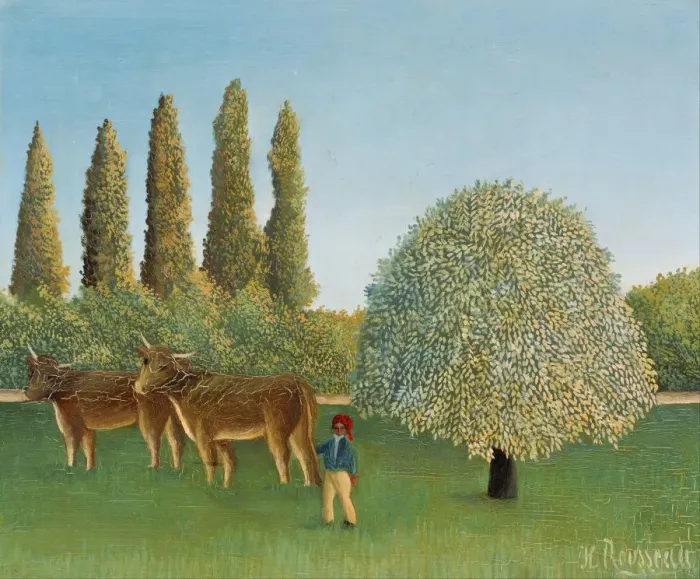 Framed Print : Meadowland (The Pasture). Artist: Rousseau, Henri Julien Felix (1844-1910) Framed Print : Meadowland (The Pasture). Artist: Rousseau, Henri Julien Felix (1844-1910)