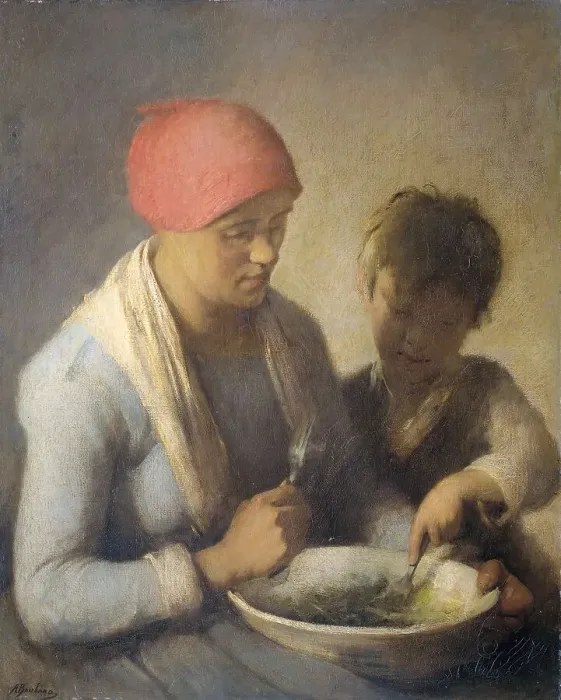 Framed Print : The Meal, 1850-1892. Creator: Auguste Boulard