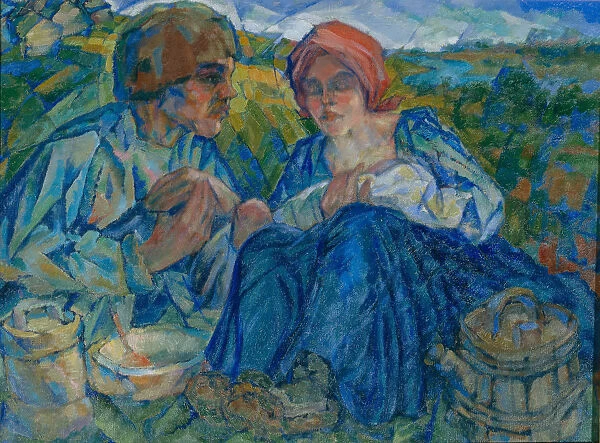A meal, 1920. Artist: Subbotin (Permyak), Pyotr Ivanovich (1886-1923)