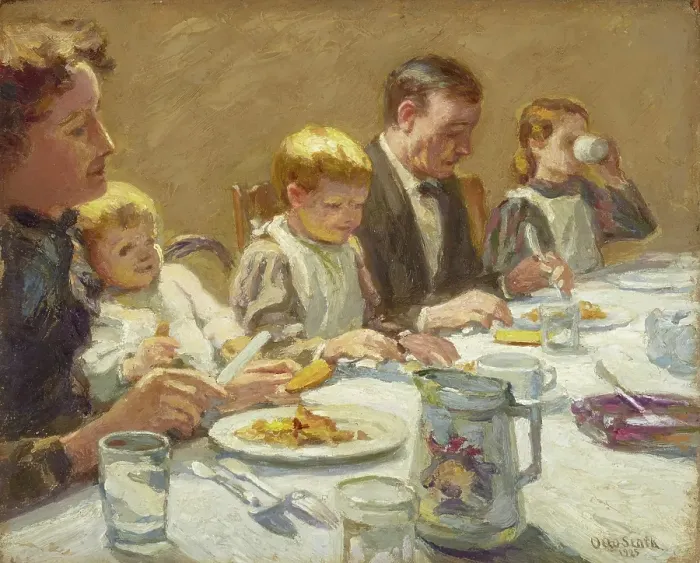 Framed Print : Mealtime, 1925. Creator: Otto Stark Framed Print : Mealtime, 1925. Creator: Otto Stark