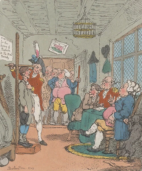 Measuring Substitutes for the Army of Reserve, 1815. 1815. Creator: Thomas Rowlandson