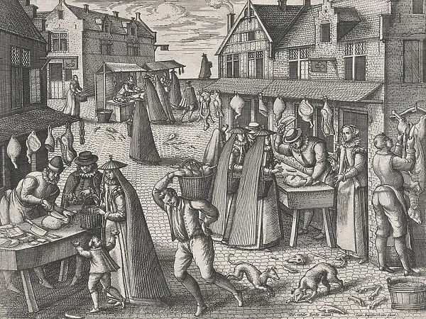 Meat Market, from the pair Meat Market and Vegetable Market, ca. 1575-1608. ca