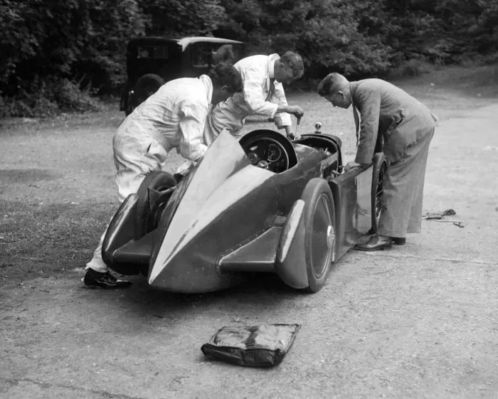 Framed Print : Mechanics working on Leon Cushmans Austin 7 racer for a speed record attempt, Brooklands, 1931 Framed Print : Mechanics working on Leon Cushmans Austin 7 racer for a speed record attempt, Brooklands, 1931