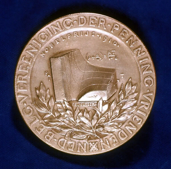 Medal commemorating Dutch physicist Johannes Diderik van der Waals