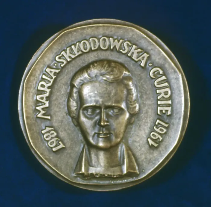 Framed Print : Medal commemorating Marie Sklodowska Curie, Polish-born French physicist, 1967 Framed Print : Medal commemorating Marie Sklodowska Curie, Polish-born French physicist, 1967