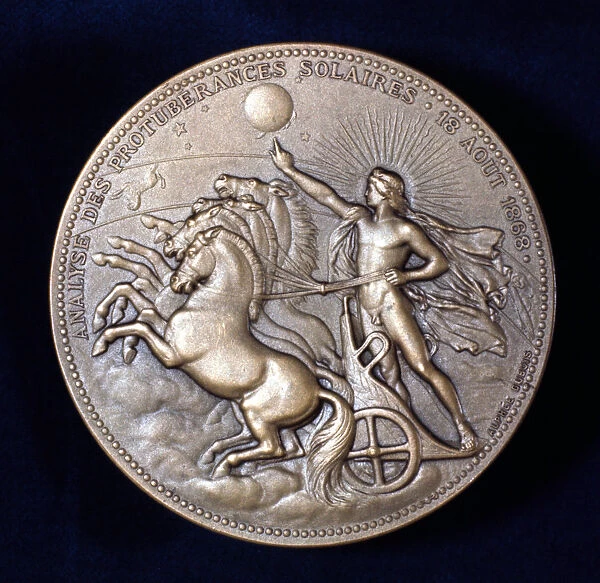 Medal commemorating Pierre Janssen and Norman Lockyer, French and English astronomers, 1868