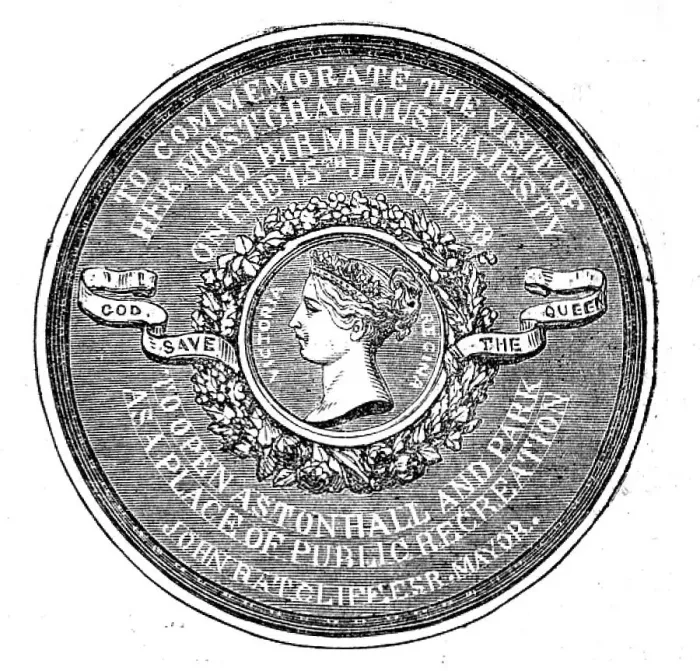 Framed Print : Medal Commemorative of the Opening of Aston Park and Hall by Her Majesty, 1858. Creator: Unknown Framed Print : Medal Commemorative of the Opening of Aston Park and Hall by Her Majesty, 1858. Creator: Unknown