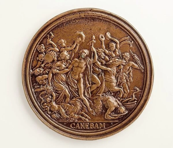 Medal of Francesco Redi: Bacchic Scene (image 2 of 2), 1684. Creator: Massimiliano Soldani