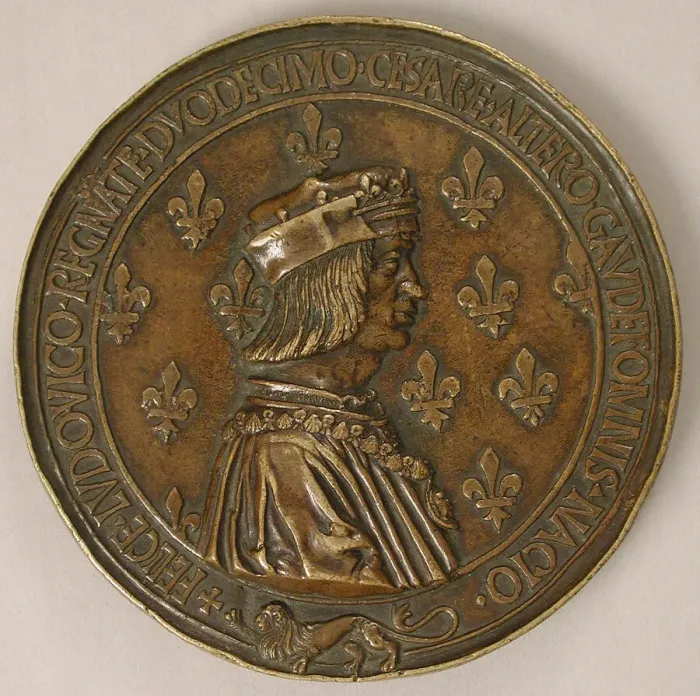 Framed Print : Medal Louis XII, King of France (r. 1498-15155), and Anne of Brittany (1476-1514), French Framed Print : Medal Louis XII, King of France (r. 1498-15155), and Anne of Brittany (1476-1514), French