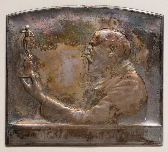 Framed Print : Medal portraying Delacour, 1899. Creator: Victor David Brenner Framed Print : Medal portraying Delacour, 1899. Creator: Victor David Brenner