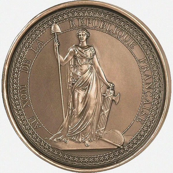 Medal after the Seal of the First French Republic, 1792. Creator: Historic Object