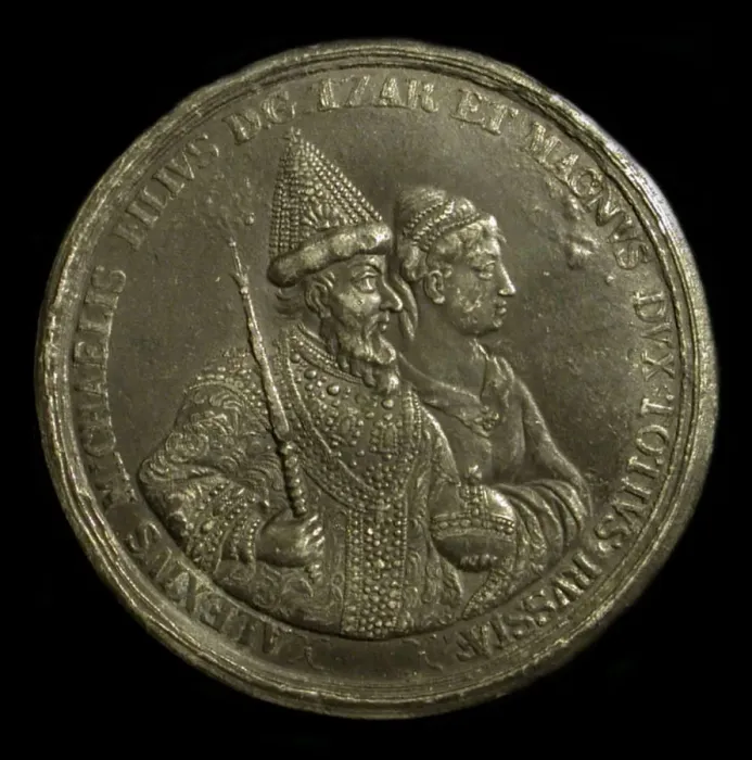 Framed Print : Medal Tsar Alexis I of Russia (to celebrate the birth of Peter the Great), ca 1775. Artist: Anonymous Framed Print : Medal Tsar Alexis I of Russia (to celebrate the birth of Peter the Great), ca 1775. Artist: Anonymous