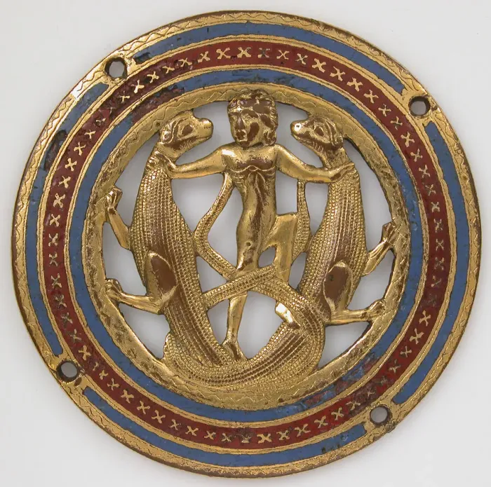 Framed Print : Medallion from a Coffret, French, ca. 1210. Creator: Unknown Framed Print : Medallion from a Coffret, French, ca. 1210. Creator: Unknown