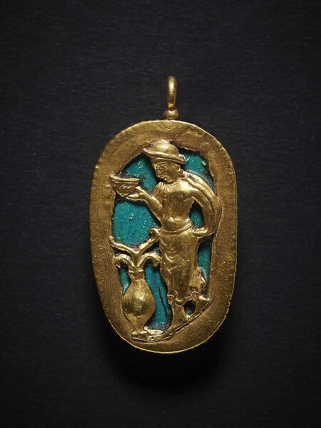 Medallion with late Roman cameo insert, 4th-6th century. Creator: Central Asian Art