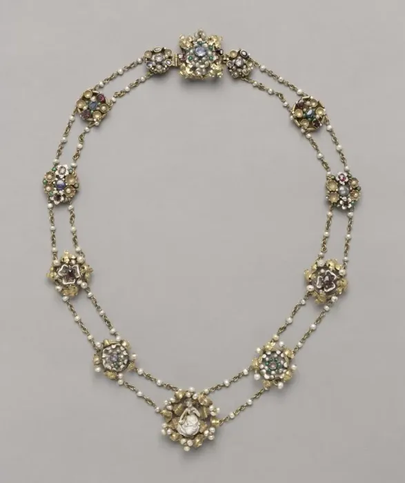 Framed Print : Twelve Medallions Mounted as a Necklace, c. 1400. Creator: Unknown Framed Print : Twelve Medallions Mounted as a Necklace, c. 1400. Creator: Unknown