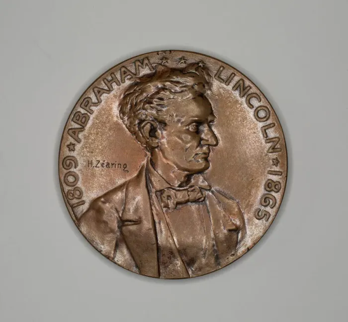 Framed Print : Three Medals Depicting Lincoln, 1865 / 94. Creator: Unknown Framed Print : Three Medals Depicting Lincoln, 1865 / 94. Creator: Unknown