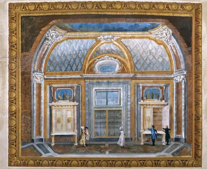 Framed Print : The Medals Room of the Museo Profano in Vatican, c. 1780 Framed Print : The Medals Room of the Museo Profano in Vatican, c. 1780