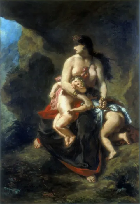 Framed Print : Medea, 1862. Artist: Eugene Delacroix Framed Print : Medea, 1862. Artist: Eugene Delacroix