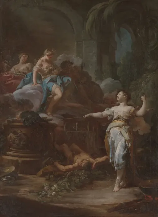 Framed Print : Medea Rejuvenating Aeson, ca. 1760. Creator: Corrado Giaquinto Framed Print : Medea Rejuvenating Aeson, ca. 1760. Creator: Corrado Giaquinto