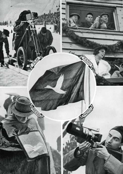 Framed Print : The media in action, Winter Olympic Games, Garmisch-Partenkirchen, Germany, 1936 Framed Print : The media in action, Winter Olympic Games, Garmisch-Partenkirchen, Germany, 1936
