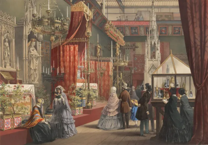Framed Print : Mediaeval Court: The Great Exhibition of 1851, 1854. Creator: Joseph Nash Framed Print : Mediaeval Court: The Great Exhibition of 1851, 1854. Creator: Joseph Nash