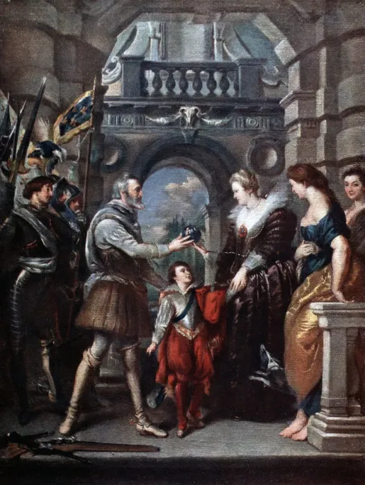 Framed Print : The Medici Cycle: Henri IV leaving for the war in Germany, 20th March 1610, (1621-1625). Artist: Peter Paul Rubens Framed Print : The Medici Cycle: Henri IV leaving for the war in Germany, 20th March 1610, (1621-1625). Artist: Peter Paul Rubens