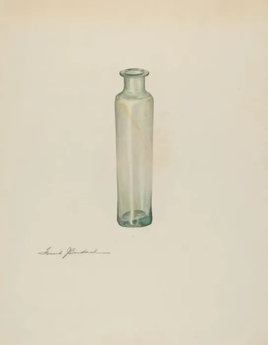 Framed Print : Medicine Bottle, c. 1938. Creator: Frank Budash Framed Print : Medicine Bottle, c. 1938. Creator: Frank Budash