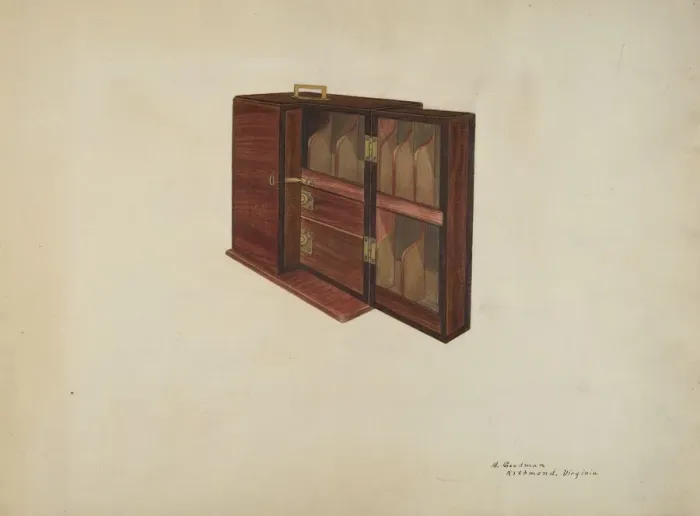 Framed Print : Medicine Cabinet, c. 1939. Creator: Mattie P. Goodman Framed Print : Medicine Cabinet, c. 1939. Creator: Mattie P. Goodman