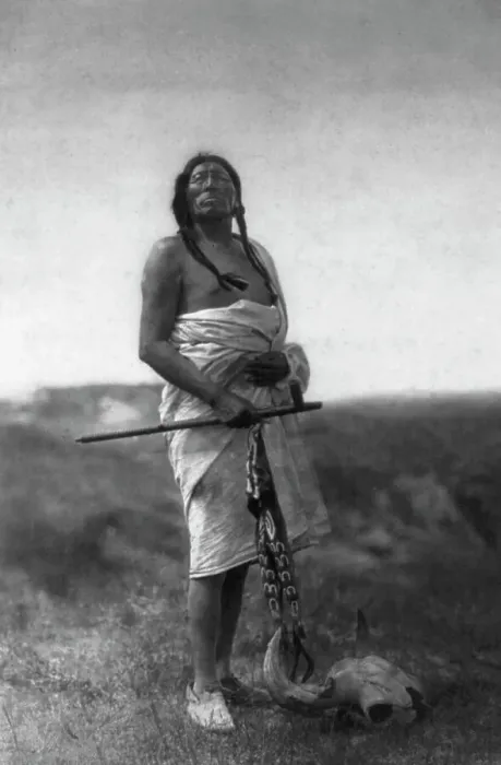 Framed Print : The Medicine Man (Slow Bull), c1907. Creator: Edward Sheriff Curtis Framed Print : The Medicine Man (Slow Bull), c1907. Creator: Edward Sheriff Curtis