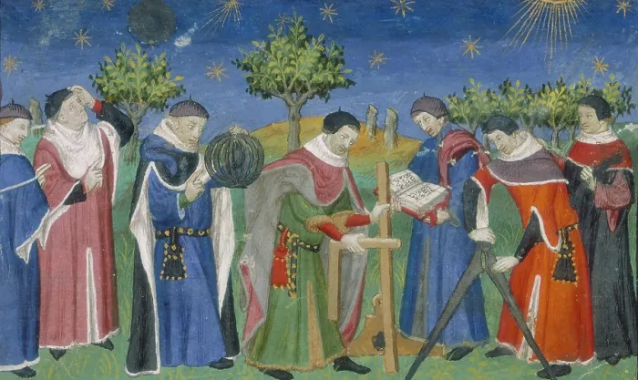 Framed Print : Medieval astrologers and surveyors at work, 15th century. Creator: Unknown Framed Print : Medieval astrologers and surveyors at work, 15th century. Creator: Unknown