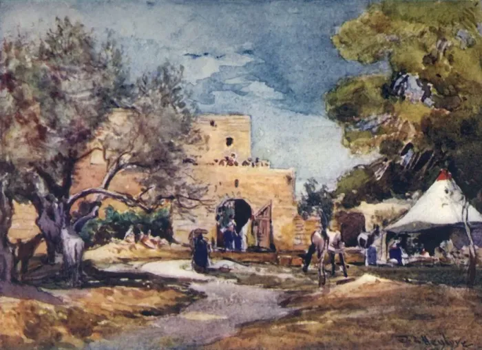 Framed Print : Medieval Building Outside the North Wall of Jerusalem, 1902. Creator: John Fulleylove Framed Print : Medieval Building Outside the North Wall of Jerusalem, 1902. Creator: John Fulleylove
