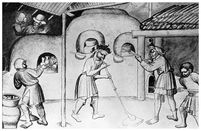 Framed Print : Medieval glassworks, c1300 (1956) Framed Print : Medieval glassworks, c1300 (1956)