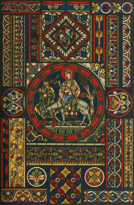 Framed Print : Medieval stained glass, (1898). Creator: Unknown