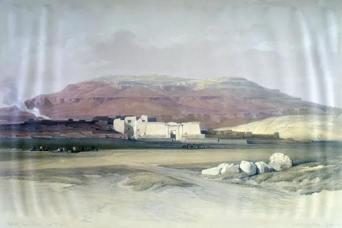 Framed Print : Medinet Abou, Thebes, 8th December 1832, Egypt, 19th century. Artist: Louis Haghe Framed Print : Medinet Abou, Thebes, 8th December 1832, Egypt, 19th century. Artist: Louis Haghe