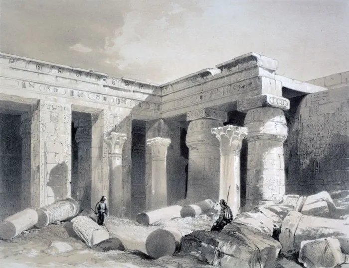 Framed Print : Medinet Abou, Thebes, Egypt, 19th century. Artist: Henry Pilleau Framed Print : Medinet Abou, Thebes, Egypt, 19th century. Artist: Henry Pilleau