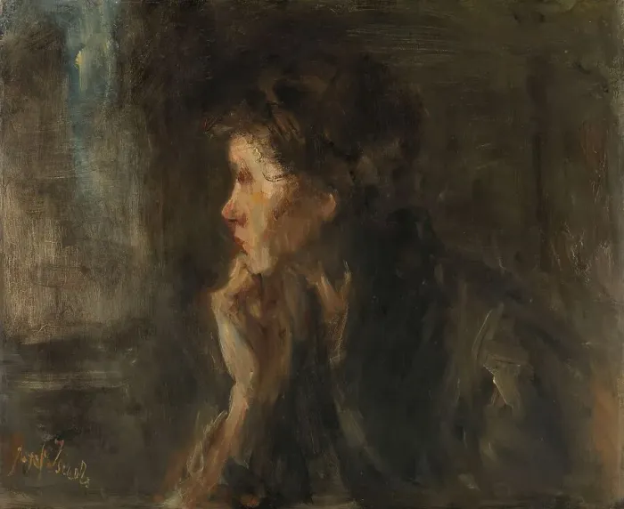 Framed Print : Meditation, 1896. Creator: Jozef Israels Framed Print : Meditation, 1896. Creator: Jozef Israels