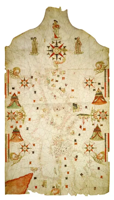 Framed Print : Mediterranean and the Black Sea map, 1563. Artist: Olives, Jaume (active 1550-1572) Framed Print : Mediterranean and the Black Sea map, 1563. Artist: Olives, Jaume (active 1550-1572)
