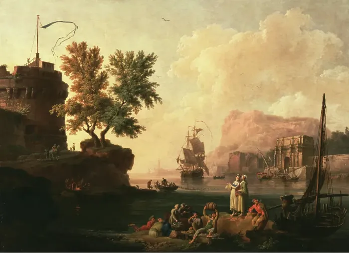 Framed Print : Mediterranean Harbor Scene, about 1763. Creator: Pierre-Jacques Volaire Framed Print : Mediterranean Harbor Scene, about 1763. Creator: Pierre-Jacques Volaire