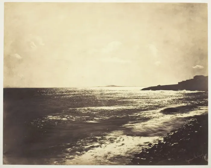 Framed Print : Mediterranean with Mount Agde, 1857. Creator: Gustave Le Gray Framed Print : Mediterranean with Mount Agde, 1857. Creator: Gustave Le Gray