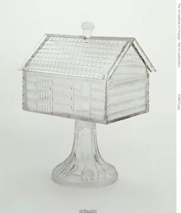 Framed Print : Medium Covered Compote in Log Cabin Pattern on Pedestal, 1875 / 96 Framed Print : Medium Covered Compote in Log Cabin Pattern on Pedestal, 1875 / 96