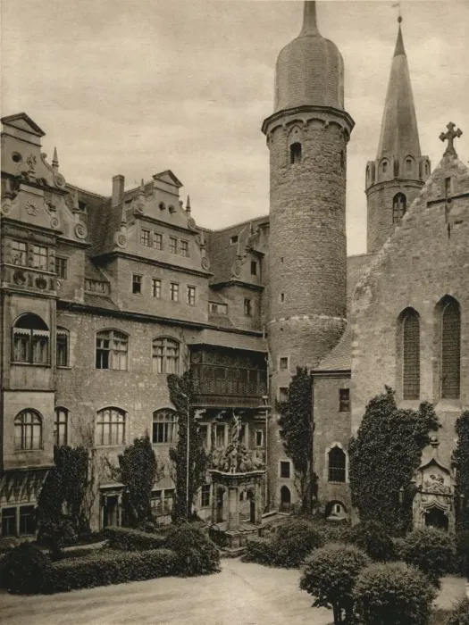 Framed Print : Meersburg - Castle courtyard, 1931. Artist: Kurt Hielscher Framed Print : Meersburg - Castle courtyard, 1931. Artist: Kurt Hielscher
