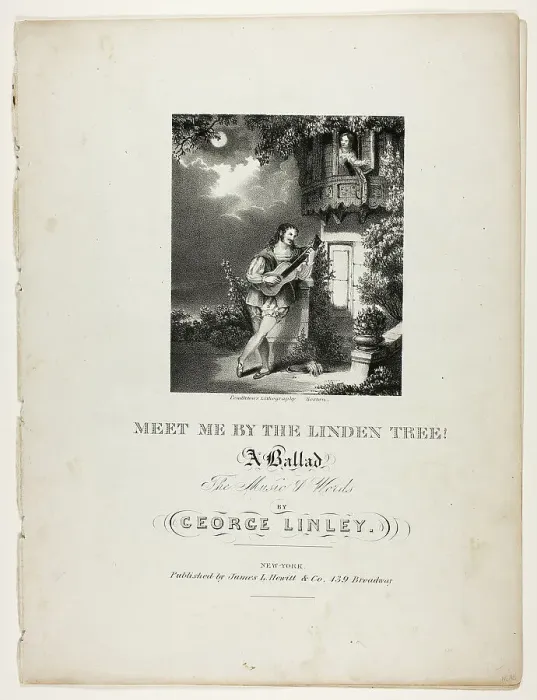 Framed Print : Meet Me by the Linden Tree, n.d. Creator: Pendleton's Lithography Framed Print : Meet Me by the Linden Tree, n.d. Creator: Pendleton's Lithography