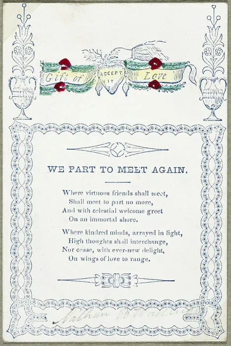 Framed Print : We Part to Meet Again (valentine), c.1830. Creator: Unknown Framed Print : We Part to Meet Again (valentine), c.1830. Creator: Unknown